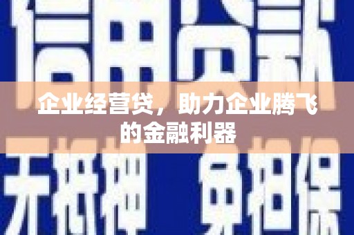 旬阳企业经营贷，助力企业腾飞的金融利器