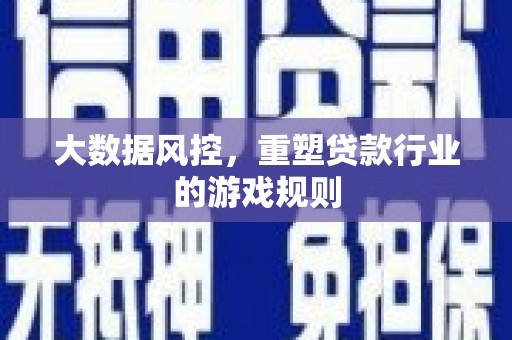 盐田大数据风控，重塑贷款行业的游戏规则