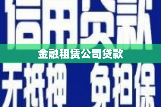 小金金融租赁公司贷款