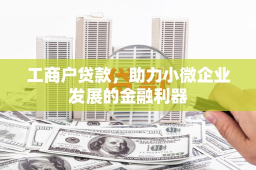 普格工商户贷款，助力小微企业发展的金融利器