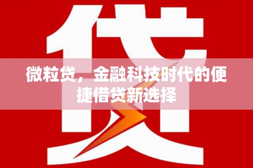 通城微粒贷，金融科技时代的便捷借贷新选择